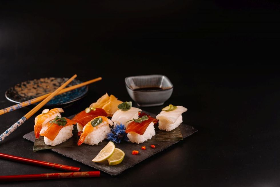 Variations of nigiri and sashimi