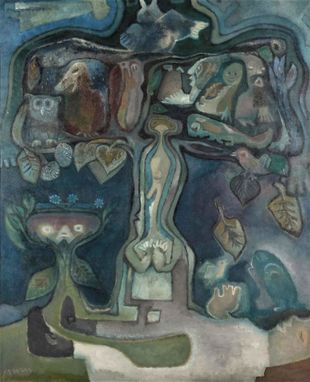 The Tree: The Tree of Life, late 1960s, oil/painting board, 117 x 95 cm