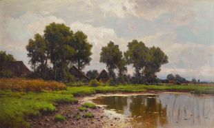 Walter Moras: On the Bodden in Ahrenshoop, around 1900